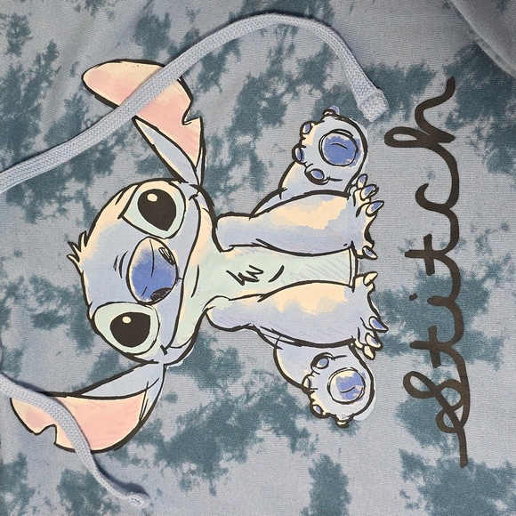 Disney Stitch Light Blue Tie-Dye Hoodie - Picture 3 of 5